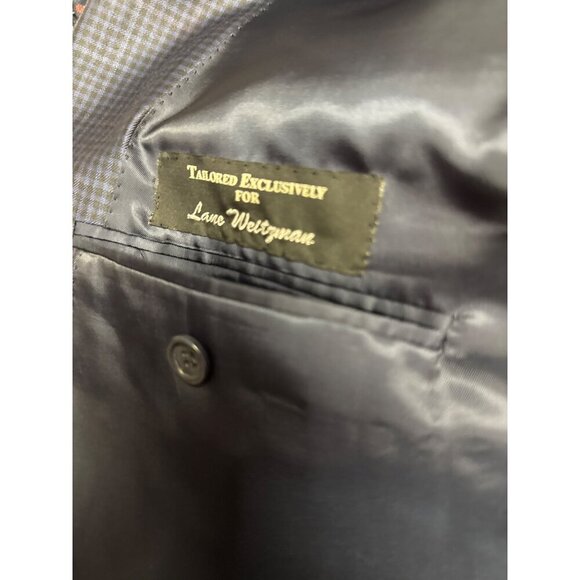 Coppley 1883 Men's Blazer 100% Wool Blue Black Check Two Button Lined Size 46 - Picture 11 of 11